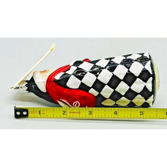 Patricia Breen Saint Louis Santa Black White Harlequin Ornament Christmas Tags - Picture 9 of 9